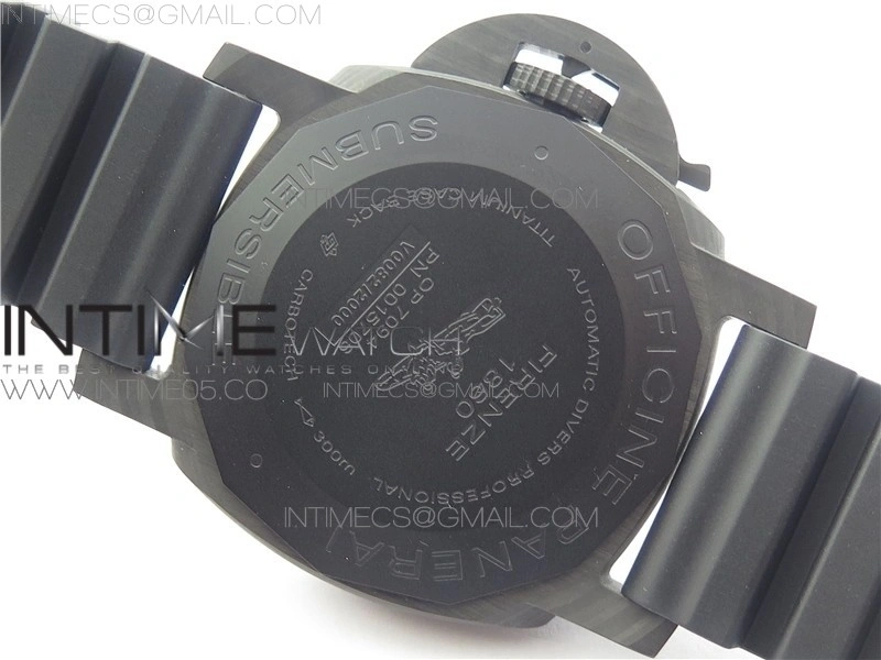 PAM1616 Carbotech 47mm VSF Best Edition Black Dial Blue Markers on Rubber Strap P.9010 Clone